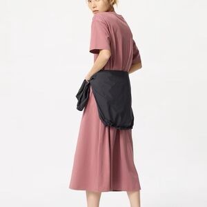 Uniqlo airism women long tshirt dress in pink